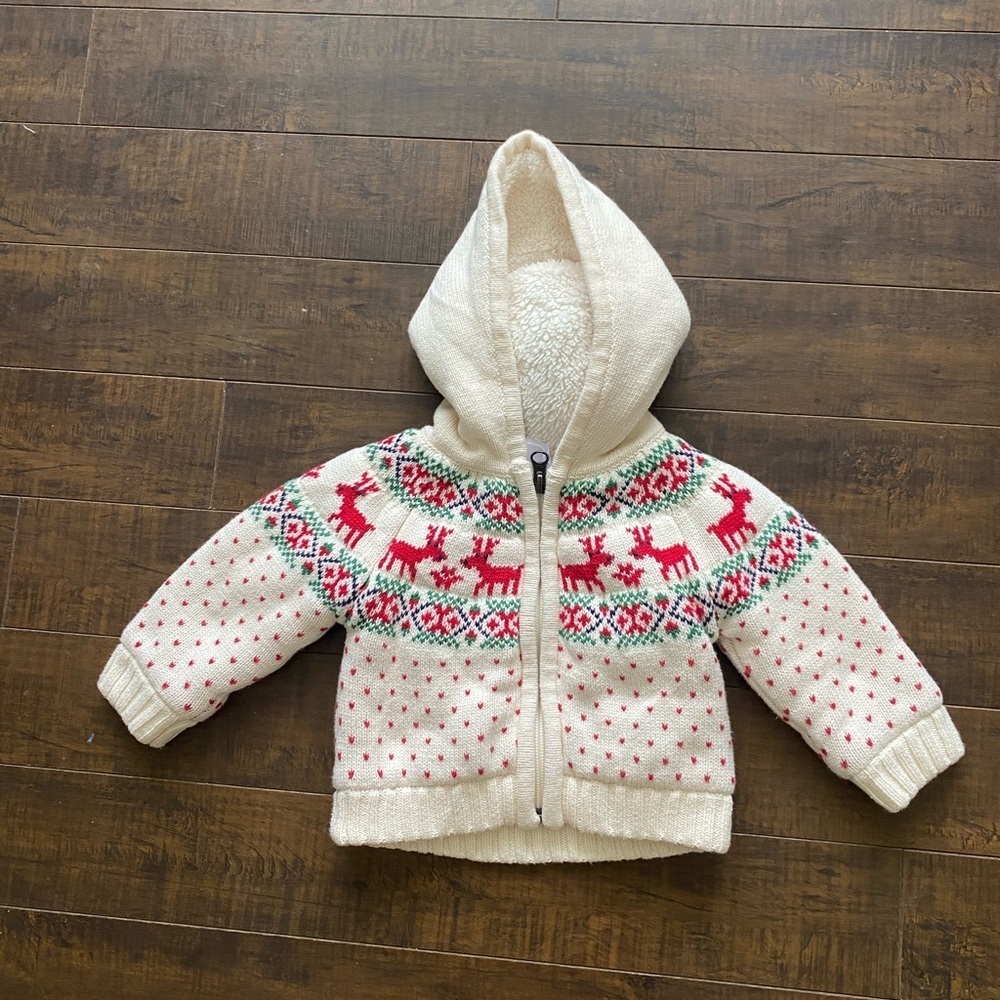 Hanna Anderson Holiday Christmas Hooded lined Jacket Fair Isle - Picture 4 of 9